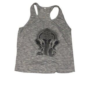 Lord Ganesha Graphic Sleeveless Tank Top Grey Heather